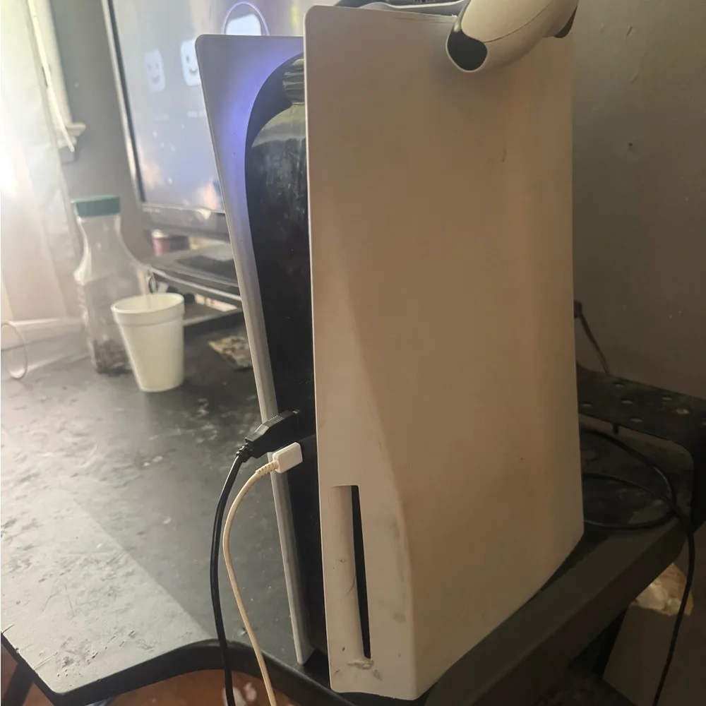 Sony Console with Black and White Controller